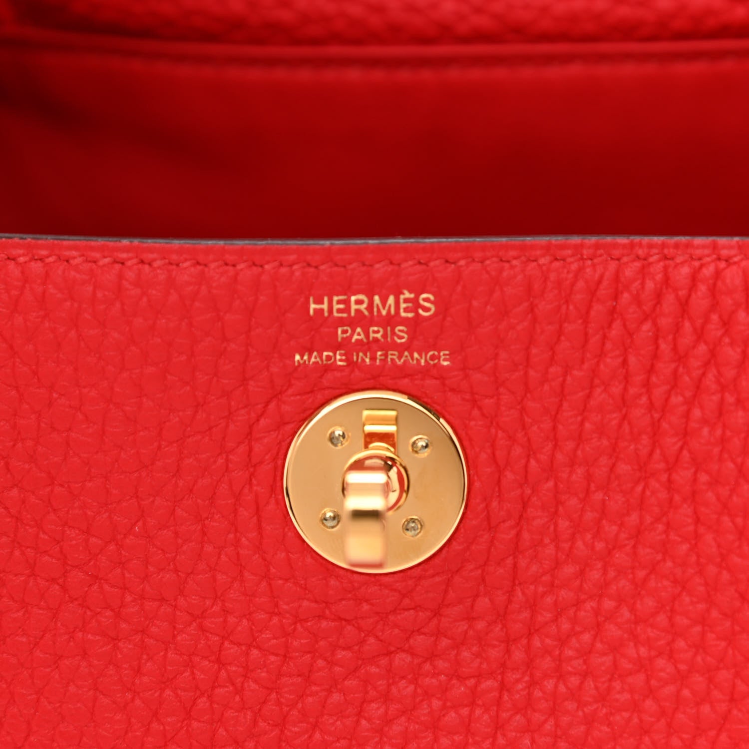 Hermes Taurillon Clemence Mini Lindy 20 Rouge De Coeur 6 of 10