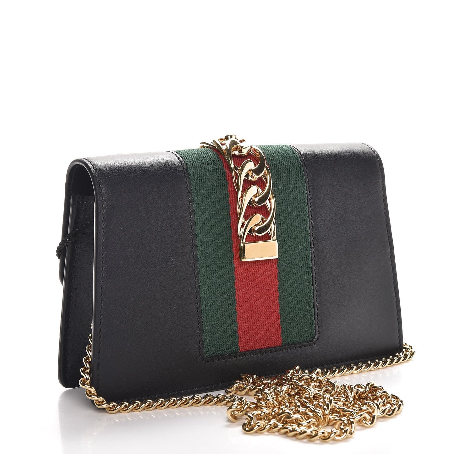 Calfskin Super Mini Sylvie Chain Shoulder Bag Black