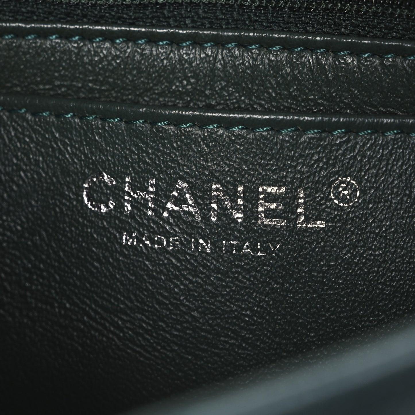 Caviar Quilted Mini Rectangular Flap Dark Green