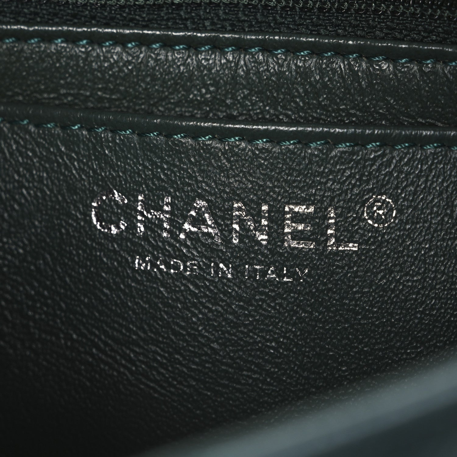 Chanel Caviar Quilted Mini Rectangular Flap Dark Green 6 of 10