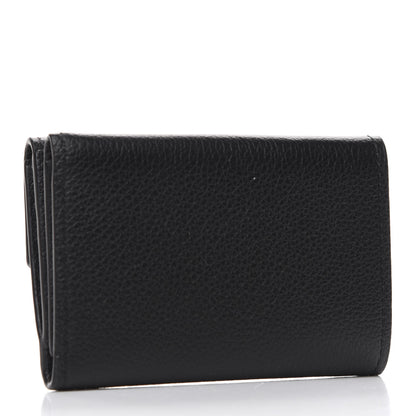Louis Vuitton Calfskin Lockmini Wallet Black 3 of 6
