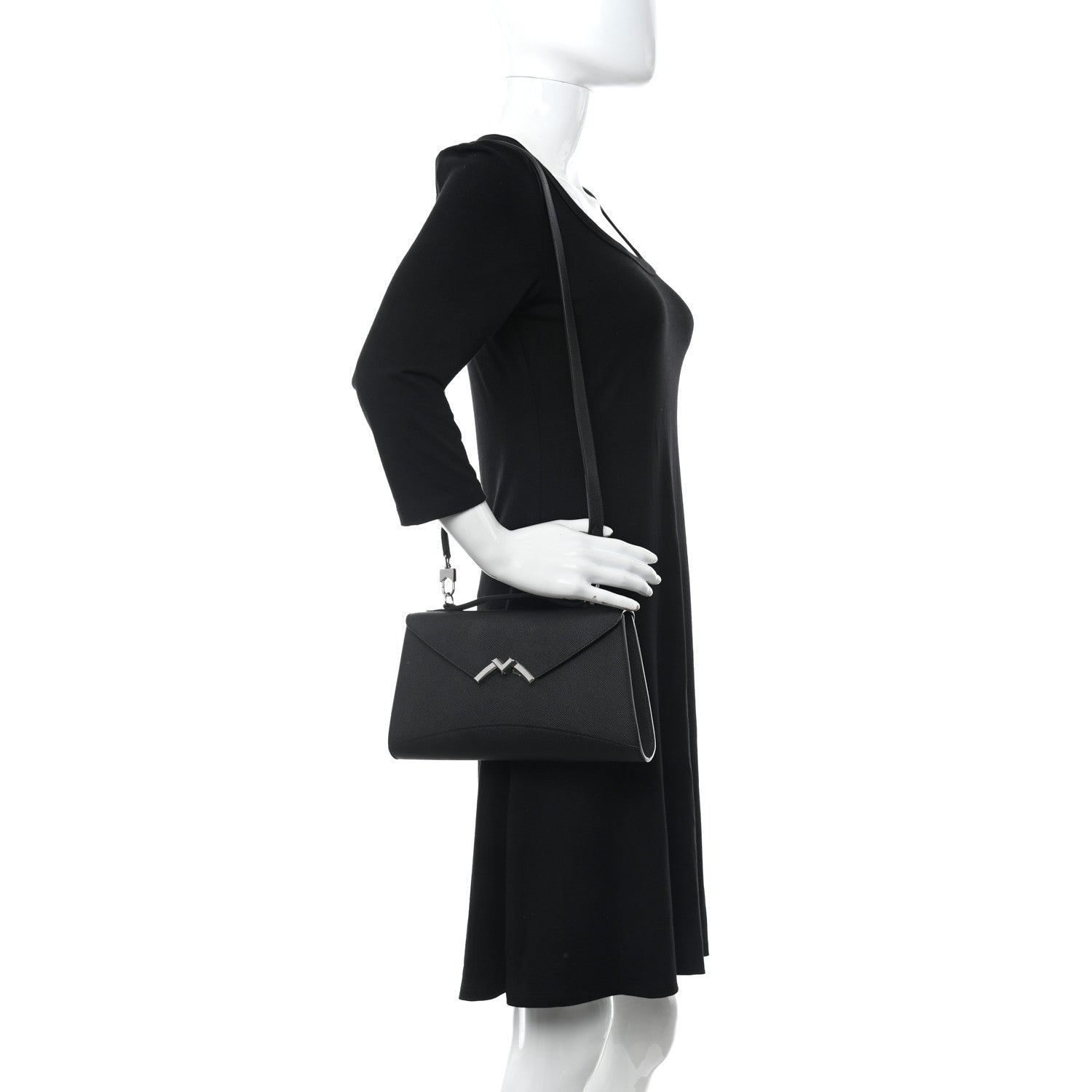 Moynat Carat Calfskin Gabrielle Clutch Black 2 of 10