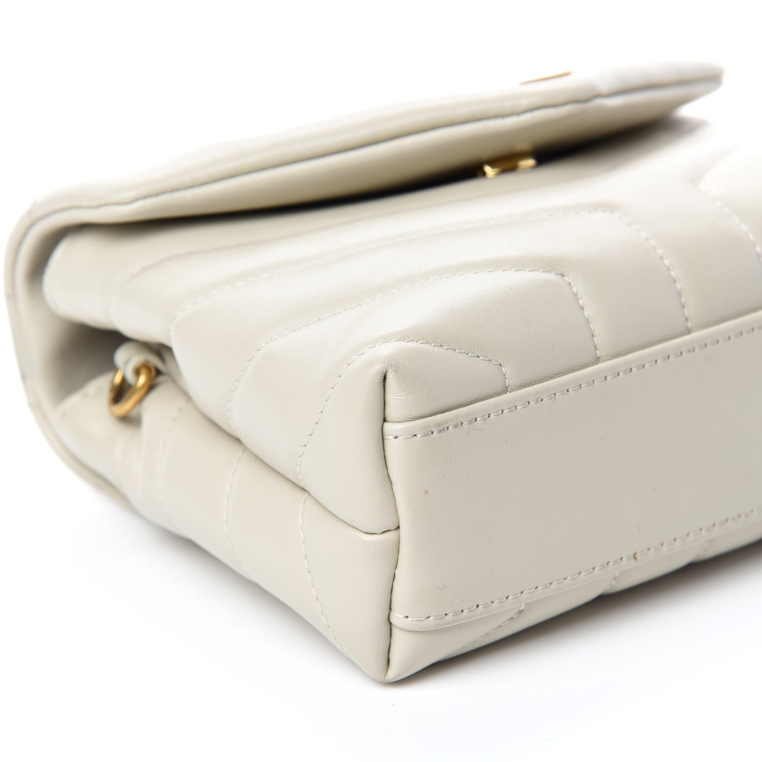Saint Laurent Calfskin Y Quilted Monogram Toy Loulou Crossbody Bag Blanc Vintage 6 of 11