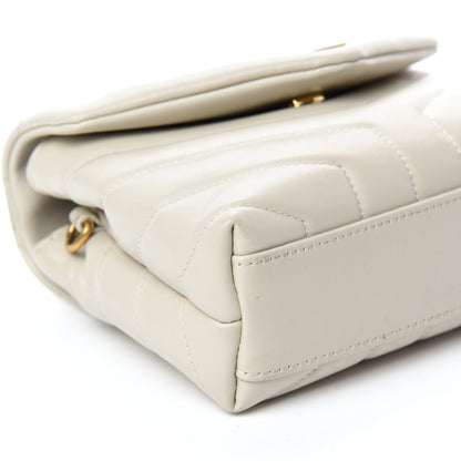 Saint Laurent Calfskin Y Quilted Monogram Toy Loulou Crossbody Bag Blanc Vintage 6 of 11