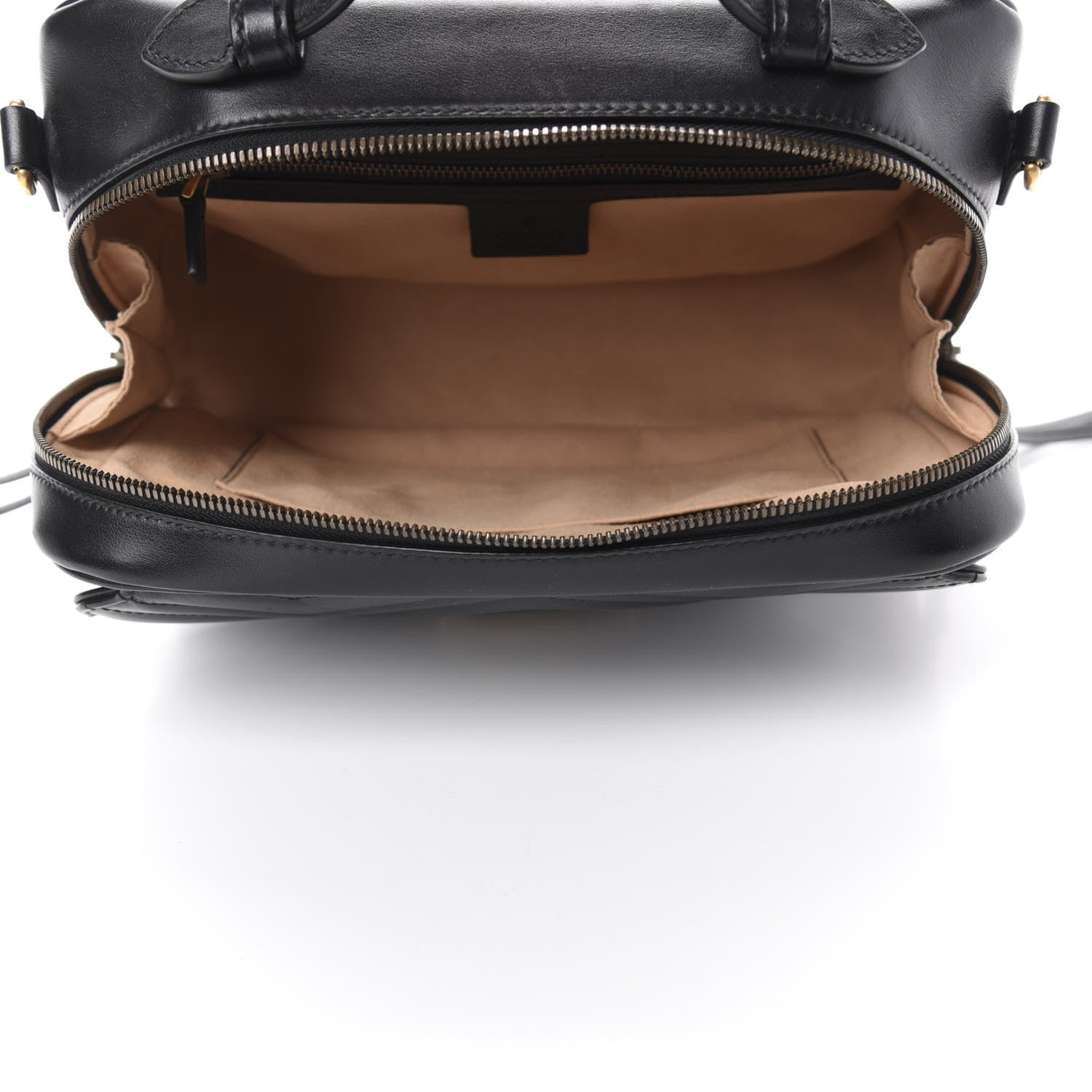 Gucci Calfskin Matelasse Sylvie Web Small GG Marmont Top Handle Shoulder Bag Black 5 of 10
