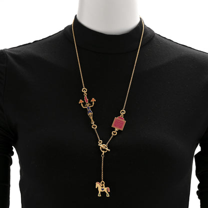 Hermes Metal Enamel Cheval Grand Parade Necklace Casaque 2 of 6