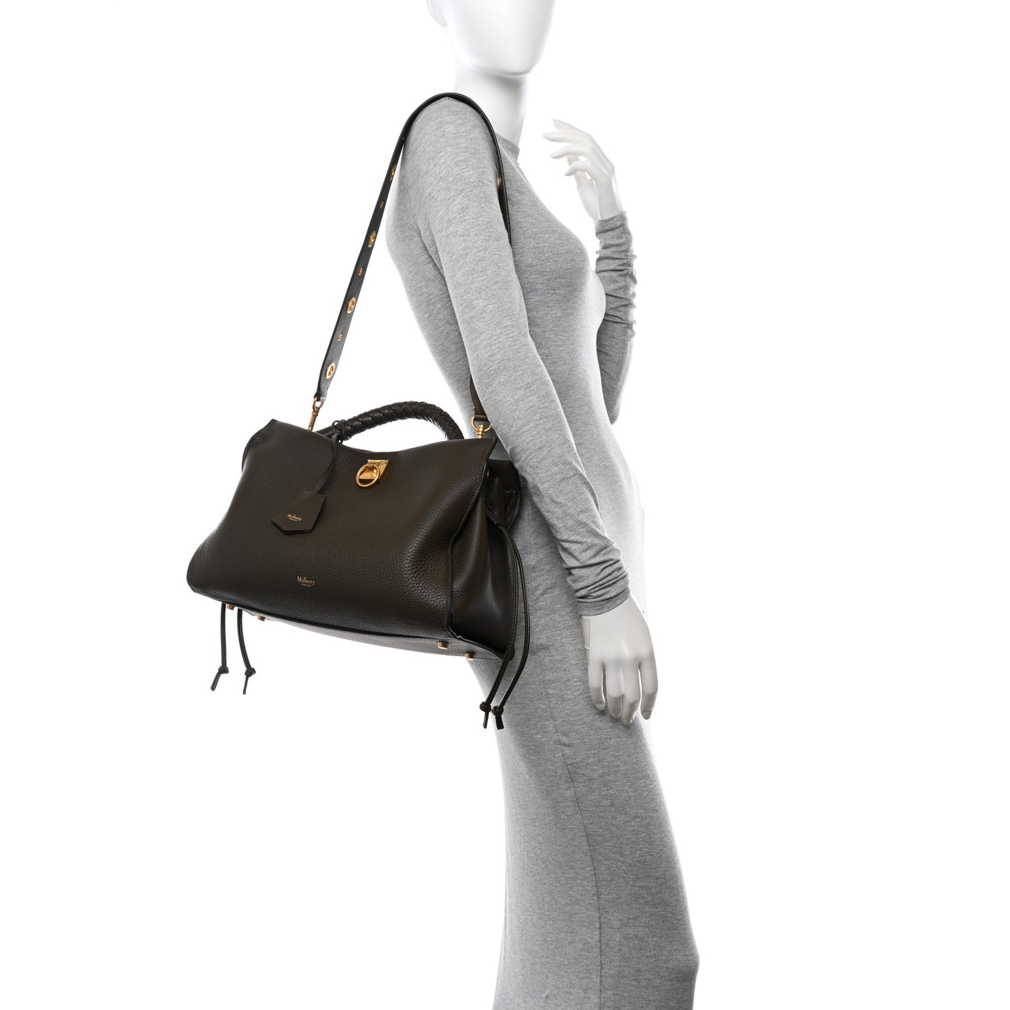 Heavy Grain Iris Tote Olive Green