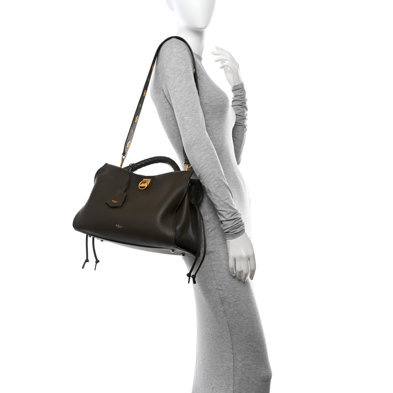 Mulberry Heavy Grain Iris Tote Olive Green 2 of 11