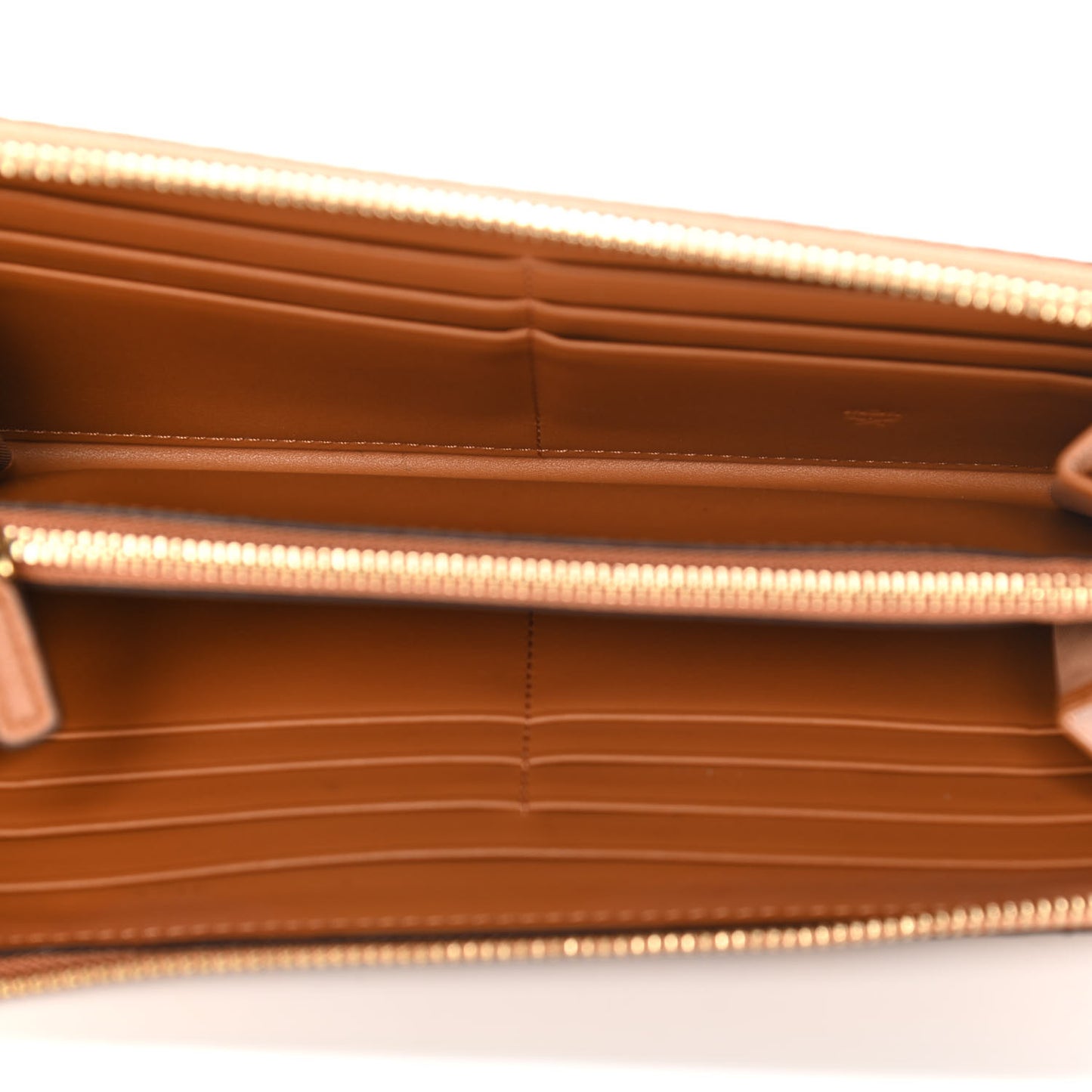 Visetos Large Zip Around Wallet Cognac