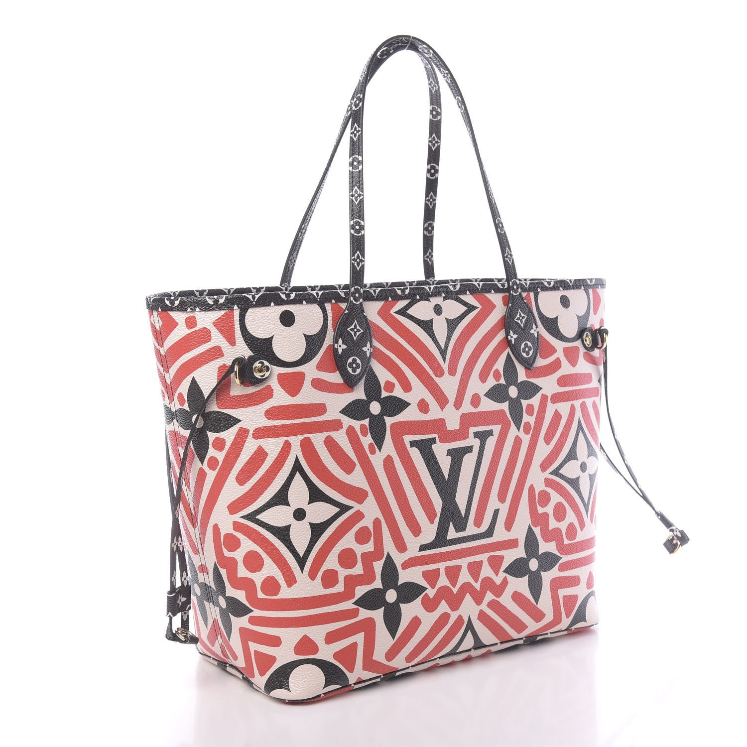 Louis Vuitton Monogram Giant Crafty Neverfull MM Creme Rouge Black 2 of 10