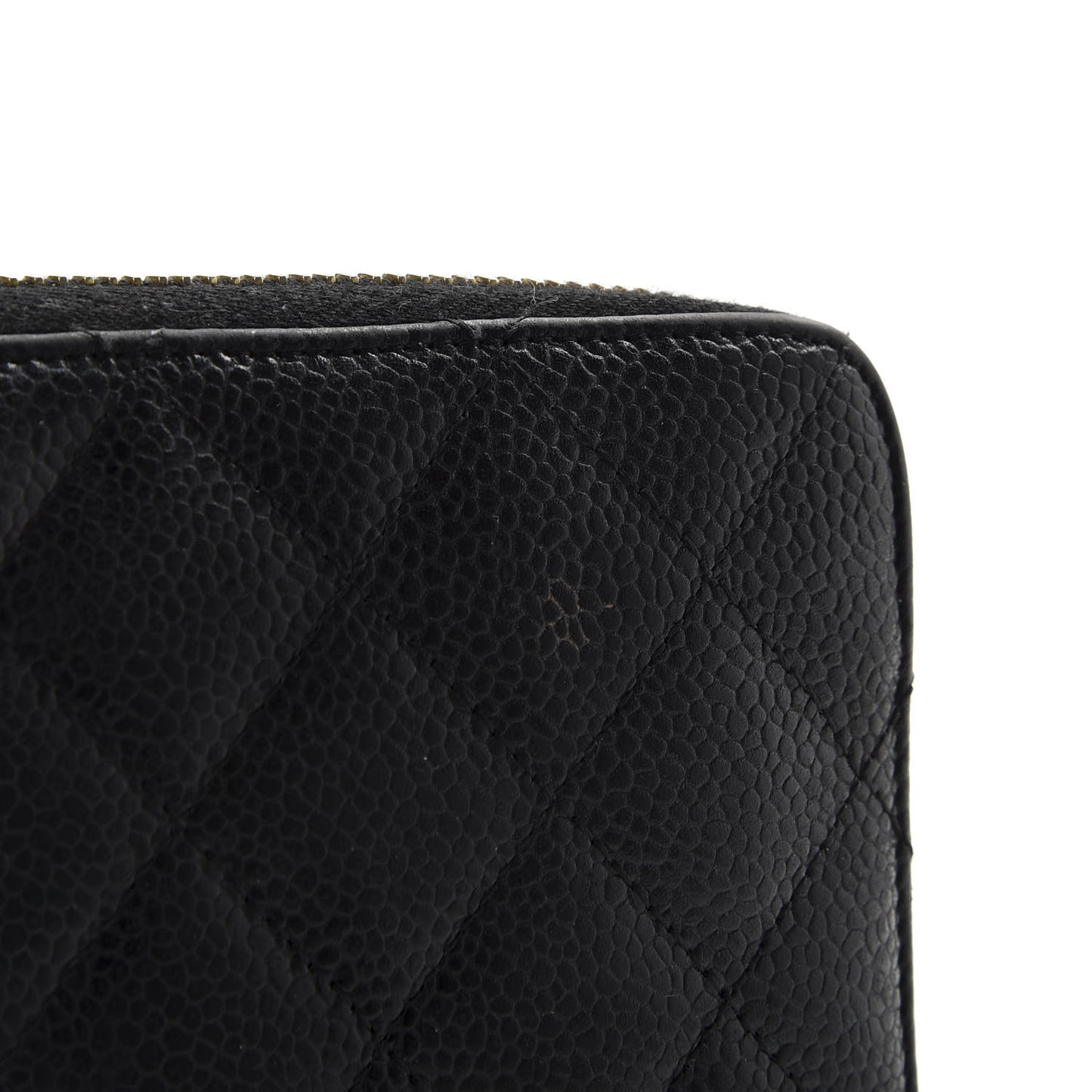 Caviar Quilted Large Zip Around Organizer Wallet Black
