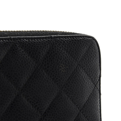 Chanel Caviar Quilted Large Zip Around Organizer Wallet Black 9 of 12