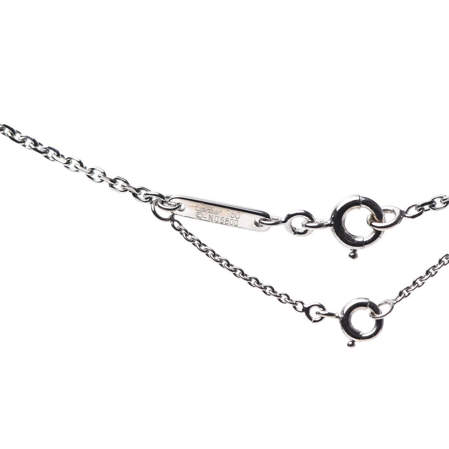 18K White Gold Diamond Small Hearts and Symbols Pendant Necklace