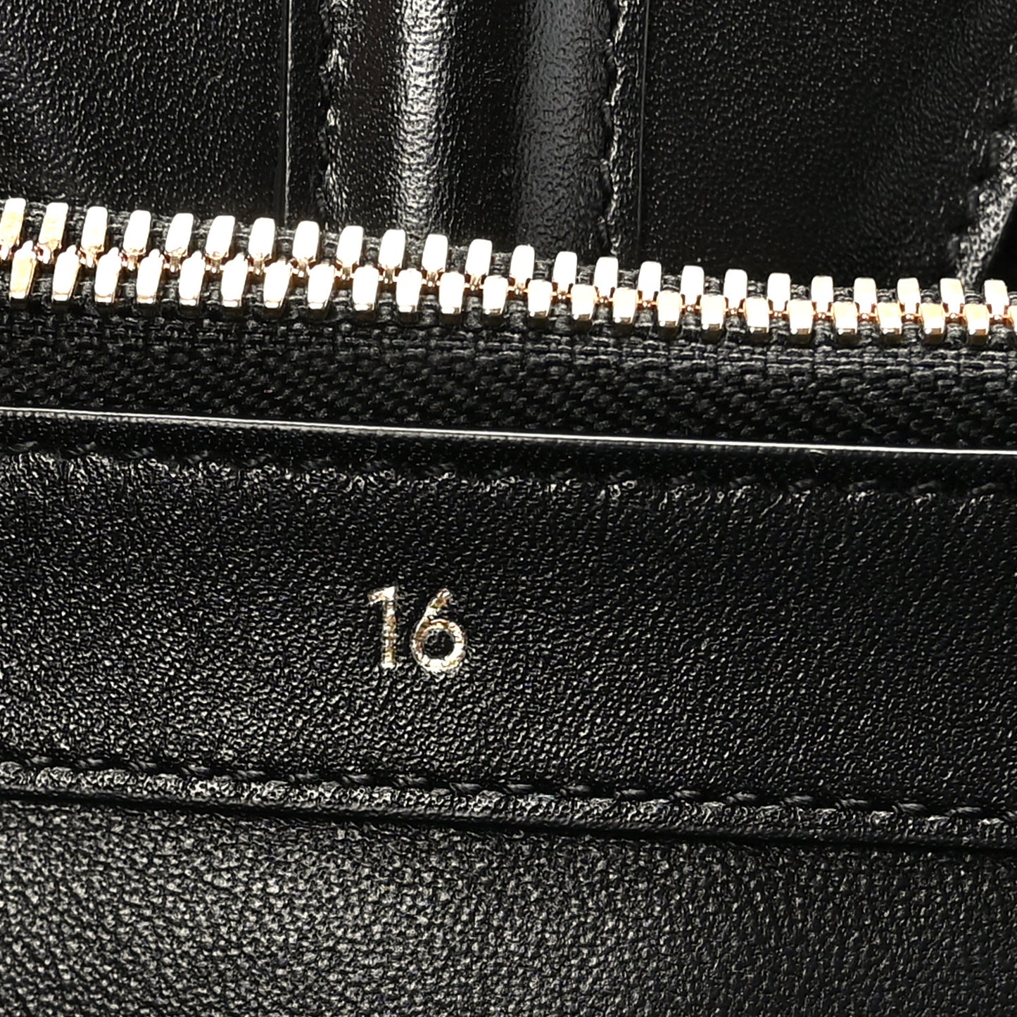 Satinated Calfskin Medium 16 Top Handle Bag Black