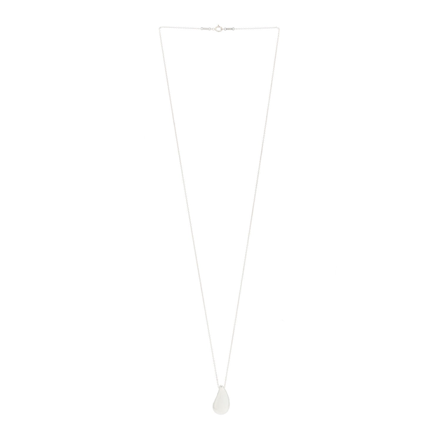 Tiffany Sterling Silver 22mm Elsa Peretti Teardrop Pendant Necklace 1 of 5