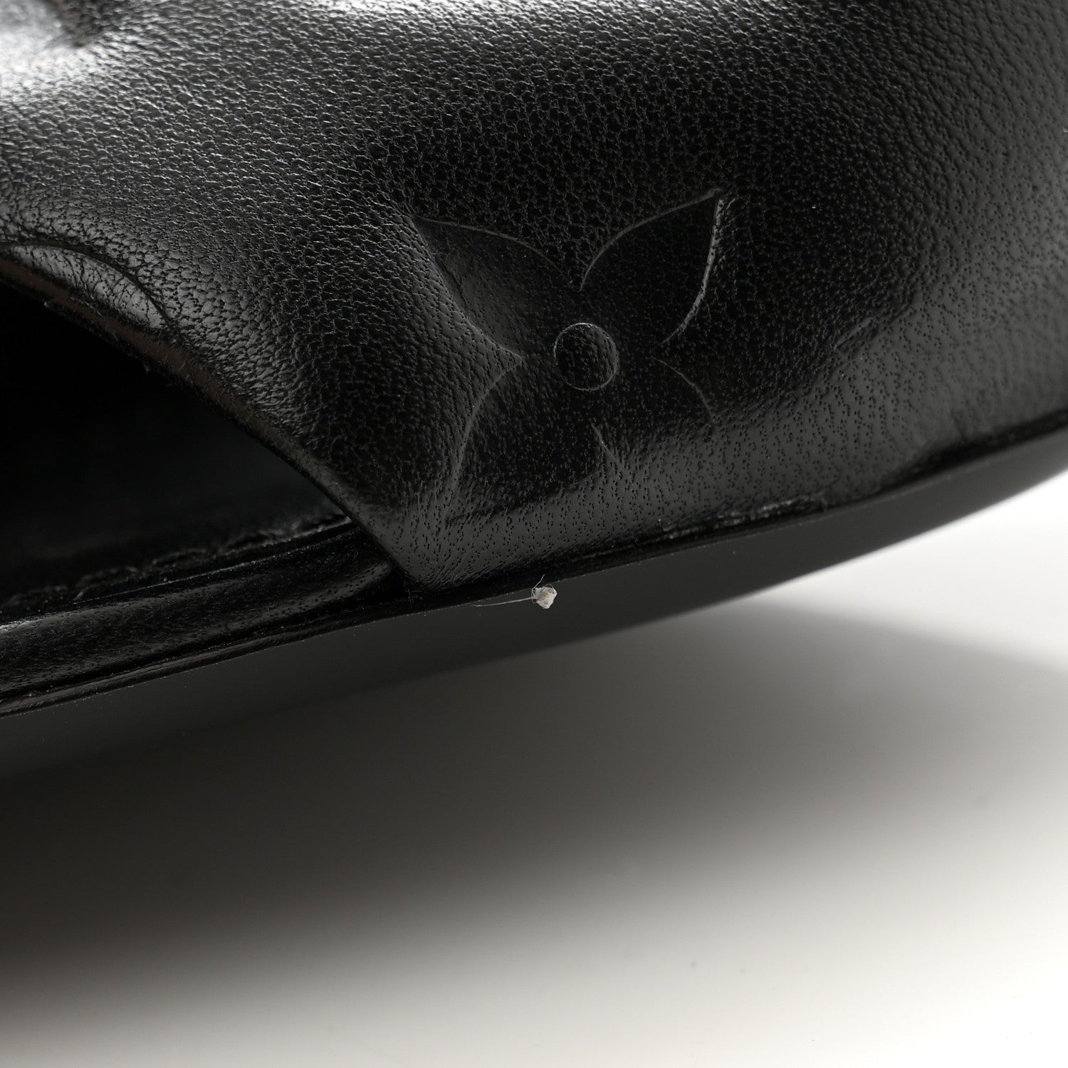 Louis Vuitton Lambskin Embossed Monogram Revival Mid Heel Mules 39 Black 9 of 10