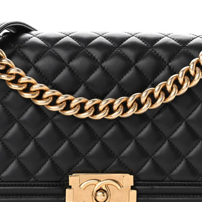 Chanel Lambskin Quilted Medium Boy Flap Black 8 of 11