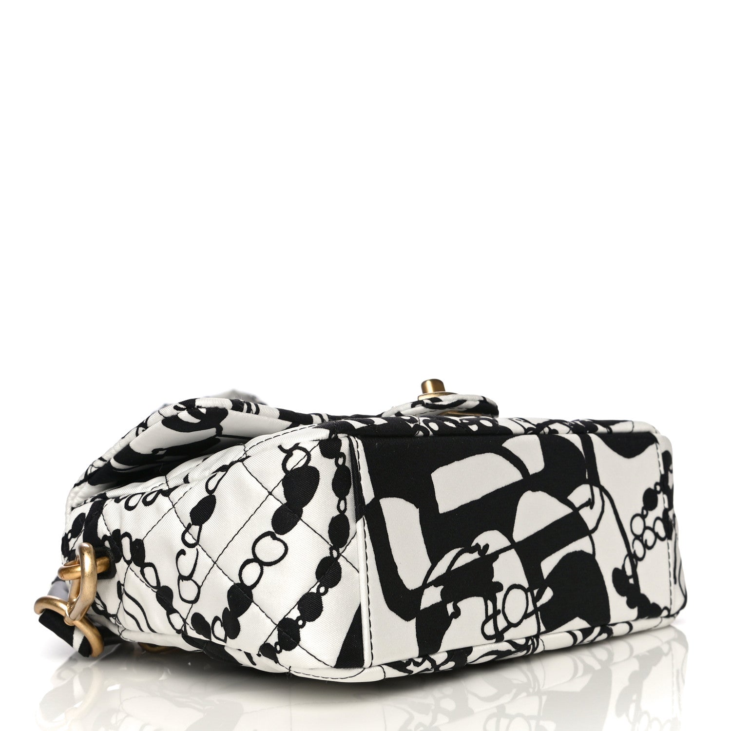 Chanel Canvas Printed Deer Coco Mini Single Flap White Black 7 of 14
