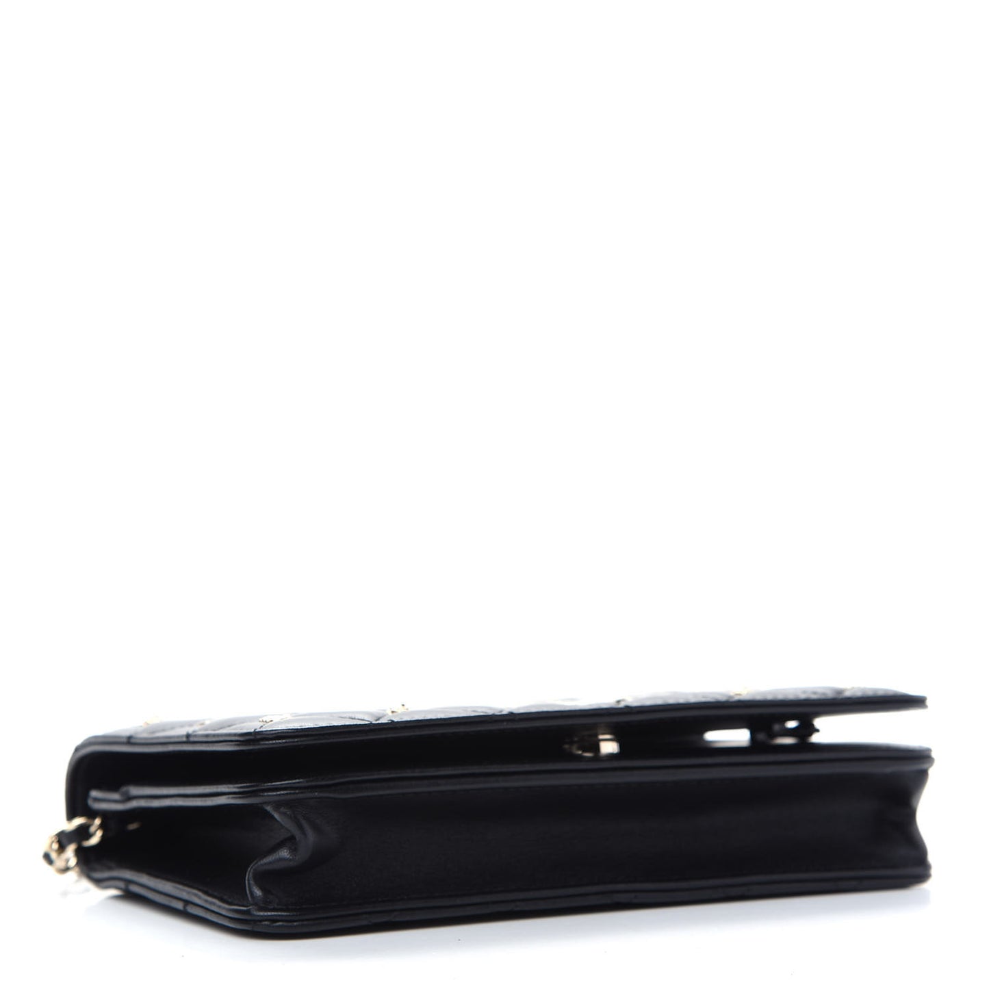 Lambskin Quilted All About Chanel Wallet On Chain WOC Black