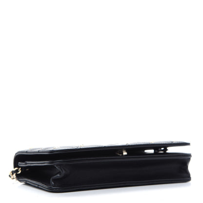 Chanel Lambskin Quilted All About Chanel Wallet On Chain WOC Black 4 of 10