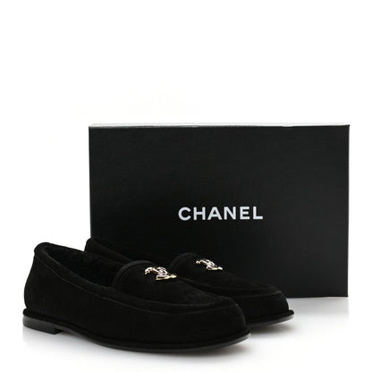 Chanel Suede Calfskin CC Mocassins 38 Black 9 of 9