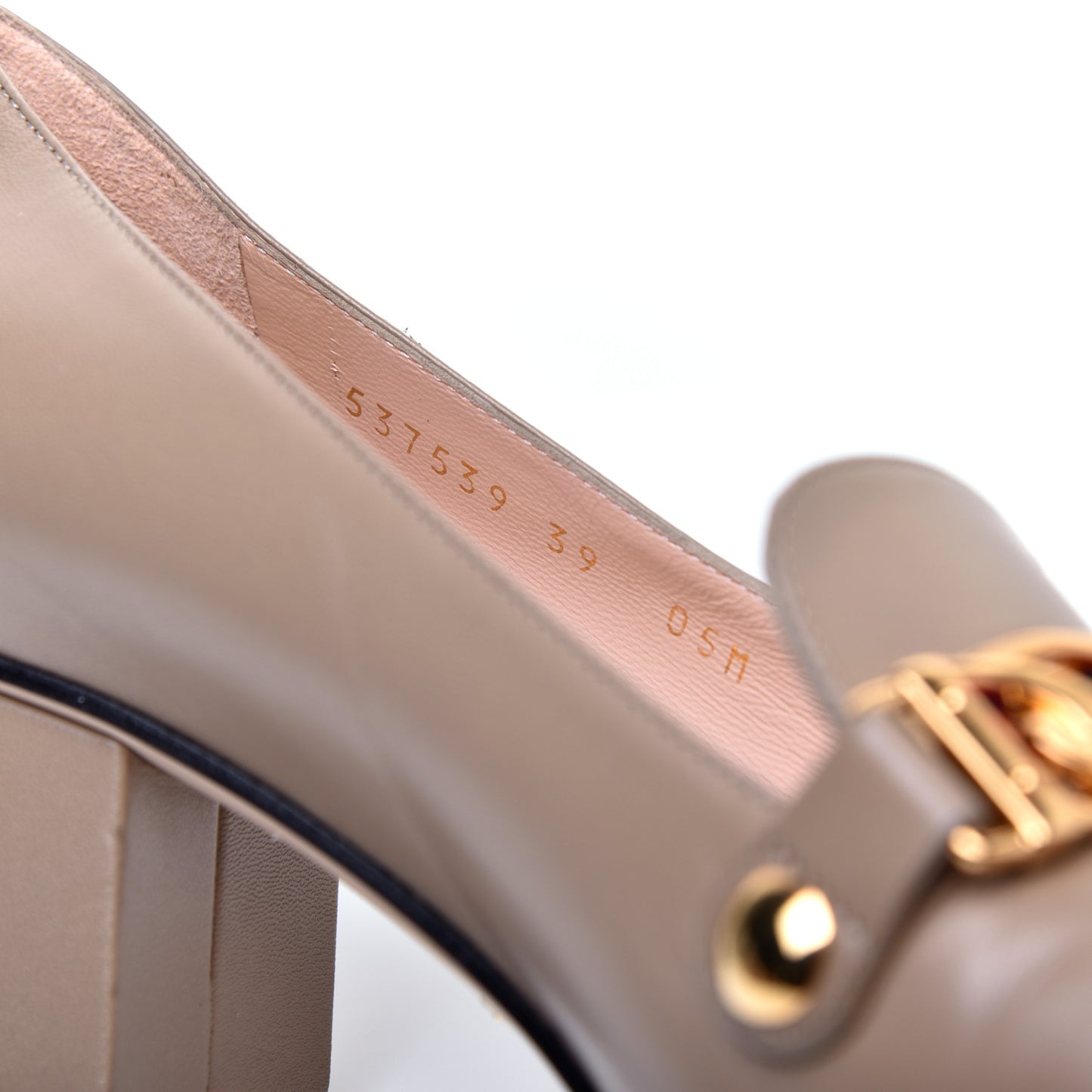 Malaga Kid Sylvie Web Chain Mid Heel Loafers 39 Mud