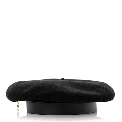 Hermes Merinos Wool Felt Felicity Beret Hat 57 Black 3 of 9
