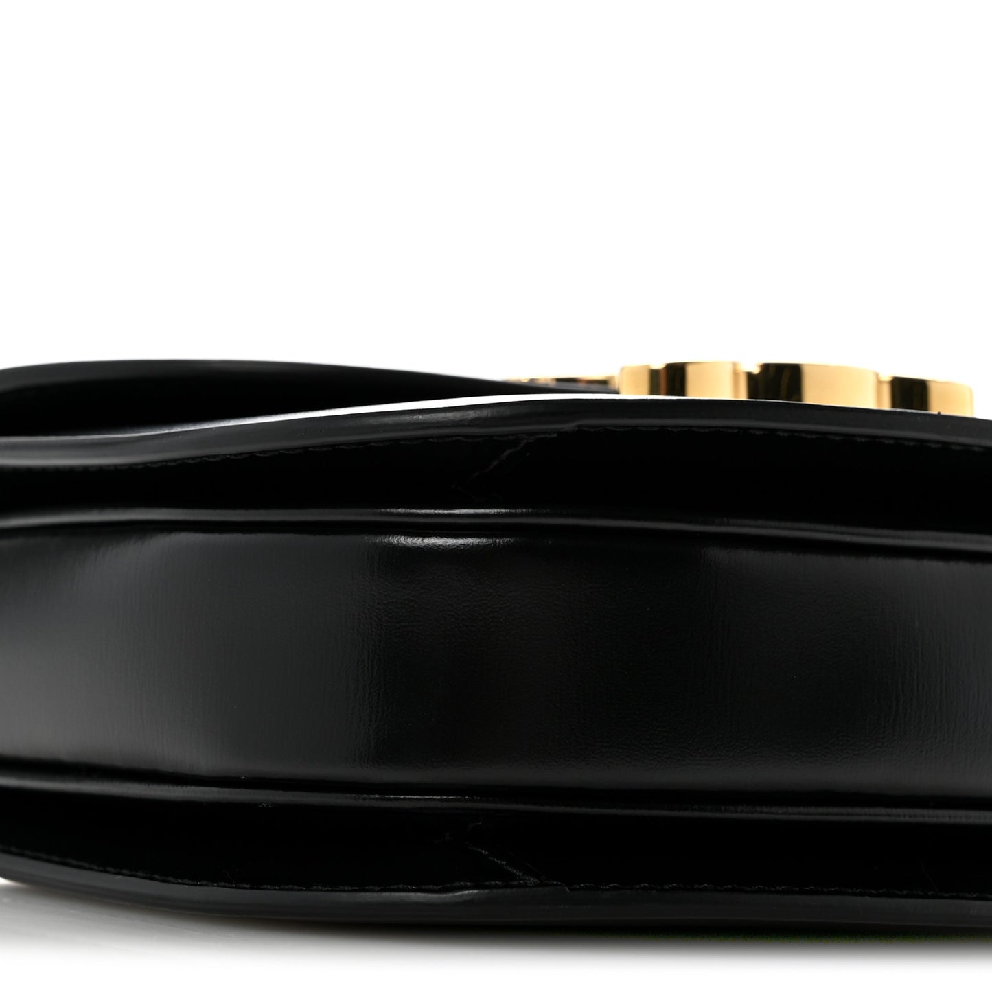 Shiny Calfskin Triomphe Mini Besace Clea Black