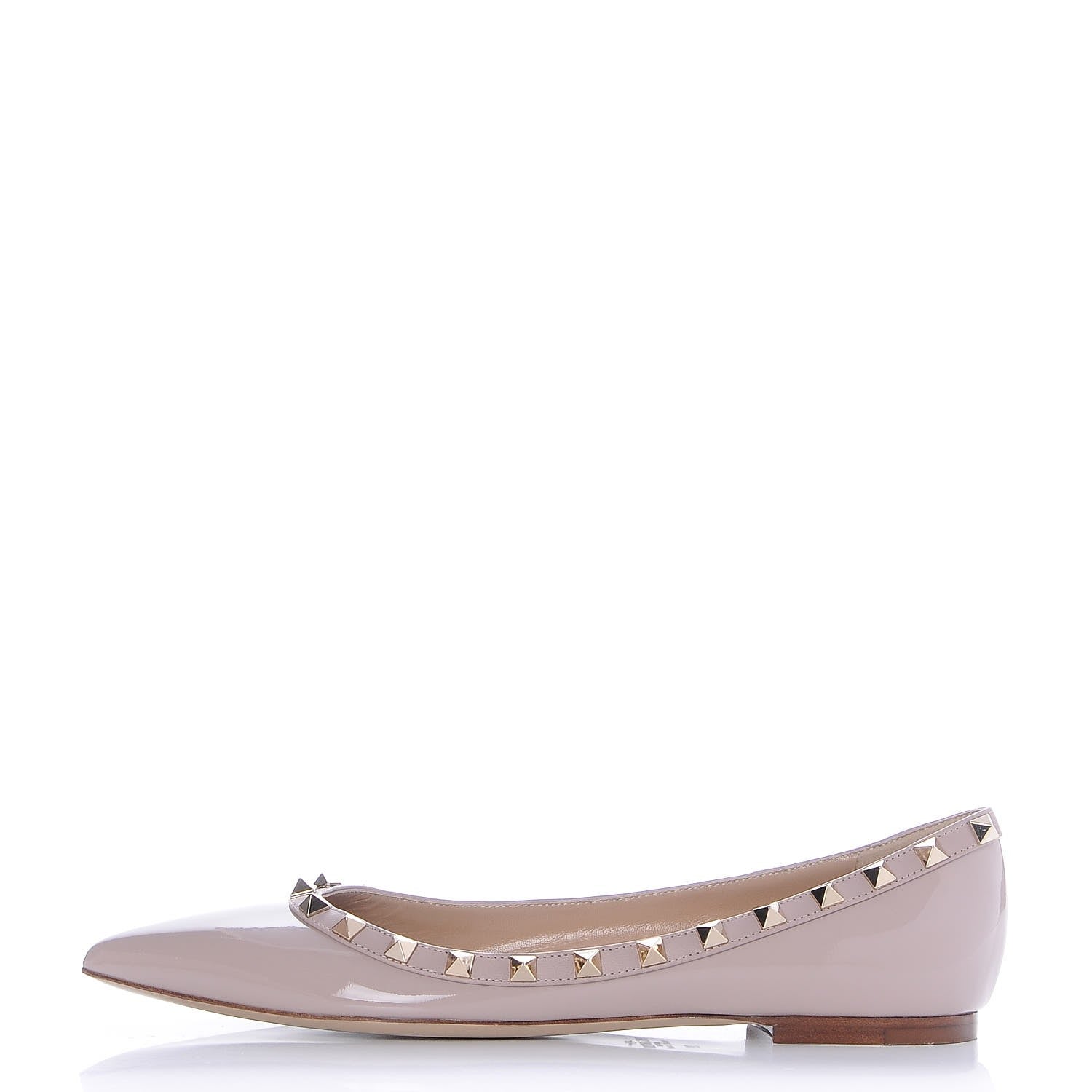 Valentino Garavani Patent Rockstud Ballerina Flats 39 Poudre 1 of 8