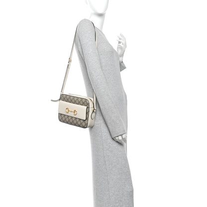 Gucci GG Supreme Monogram Small Horsebit 1955 Shoulder Bag Beige Mystic White 2 of 10
