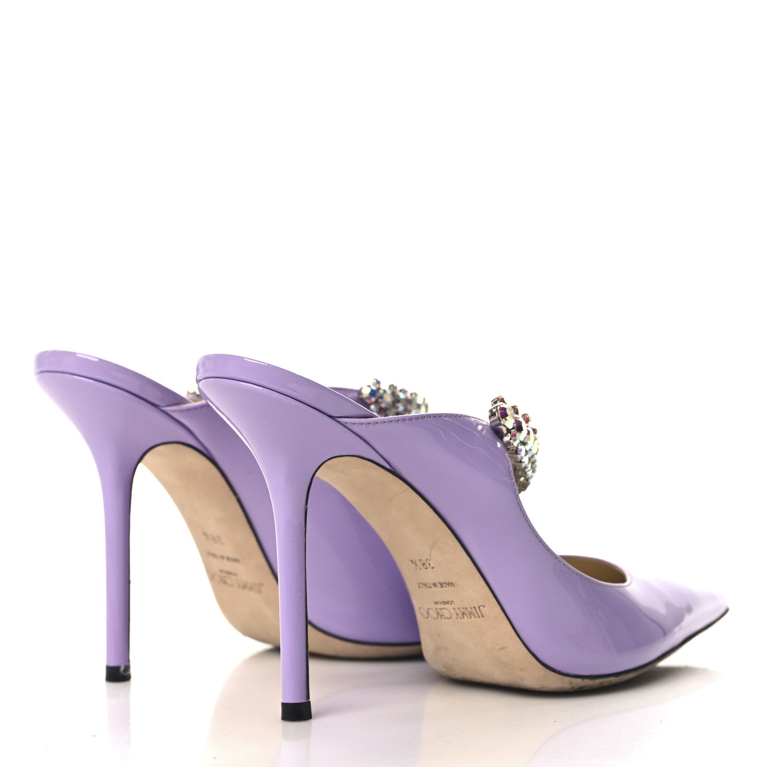 Jimmy Choo Patent Crystal Bing 100 Pumps 38.5 Wisteria 5 of 8