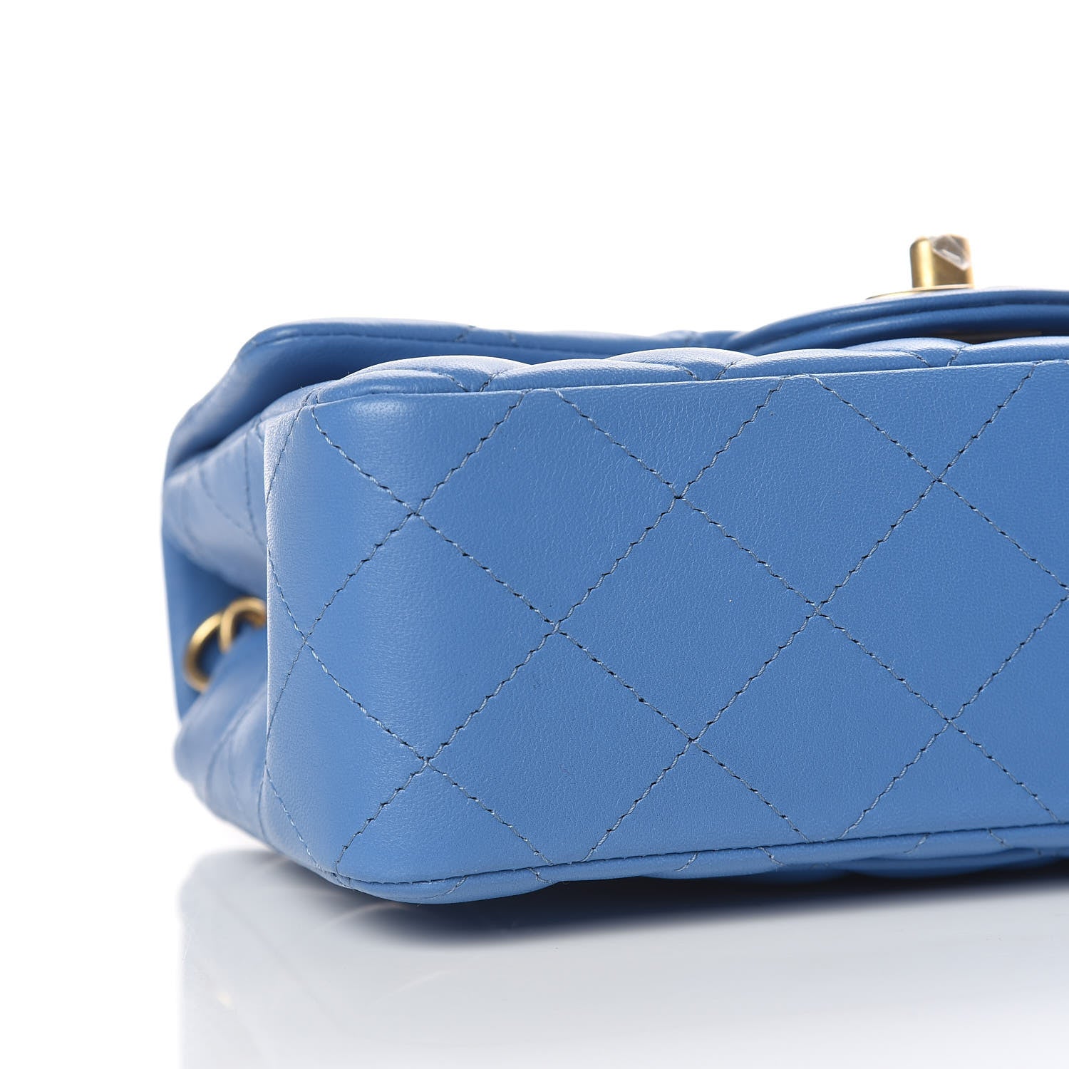Chanel Lambskin Quilted Mini Rectangular Flap Blue 5 of 9