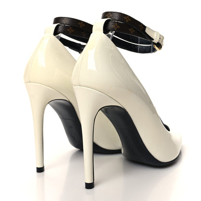 Louis Vuitton Monogram Patent Call Back Pumps 36 White 4 of 10