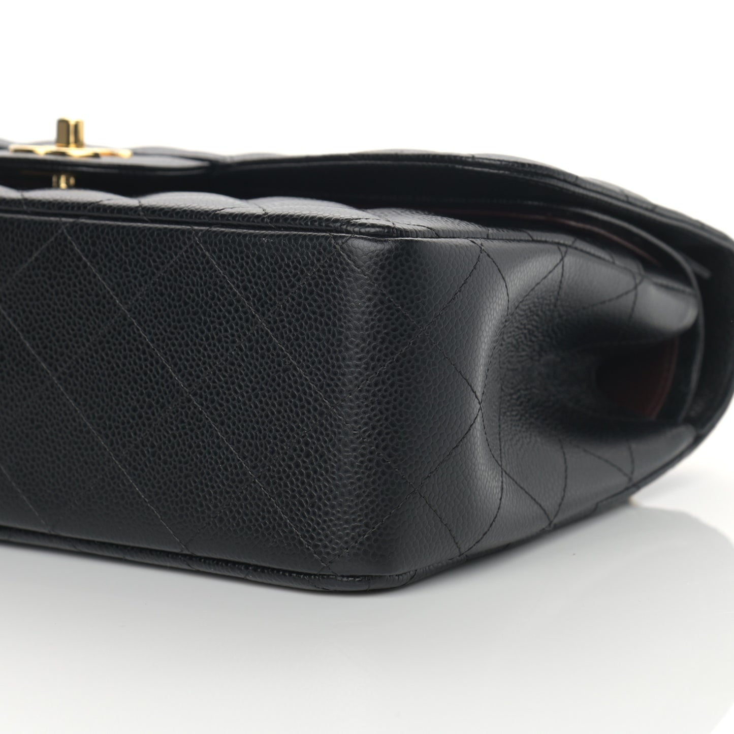 Caviar Quilted Jumbo Double Flap Black