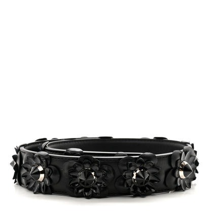 Fendi Vitello Dolce Nappa Patent Flowerland Studded Strap You Black 2 of 4