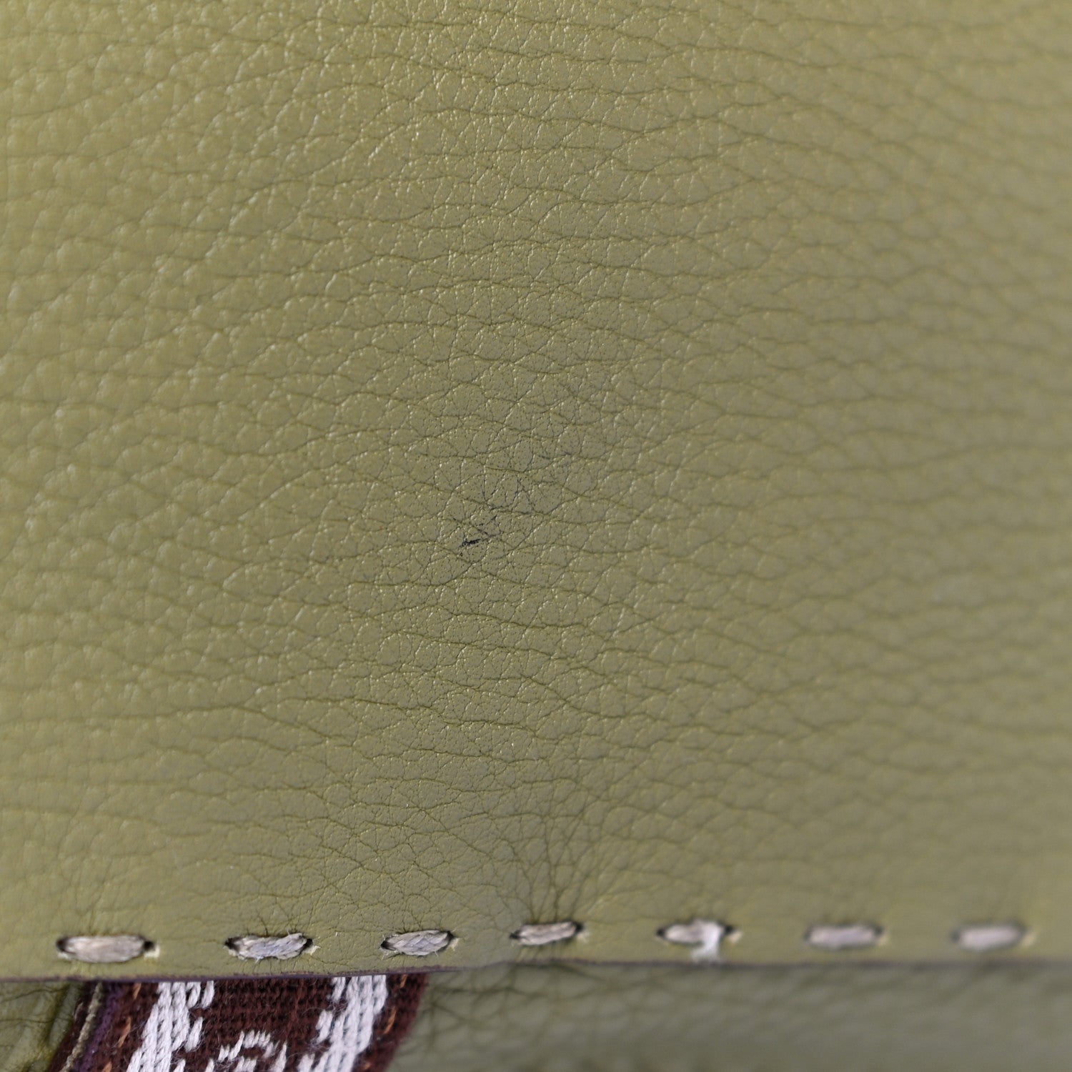 Fendi Calfskin Romano Selleria Villa Borghese Tote Green 9 of 18
