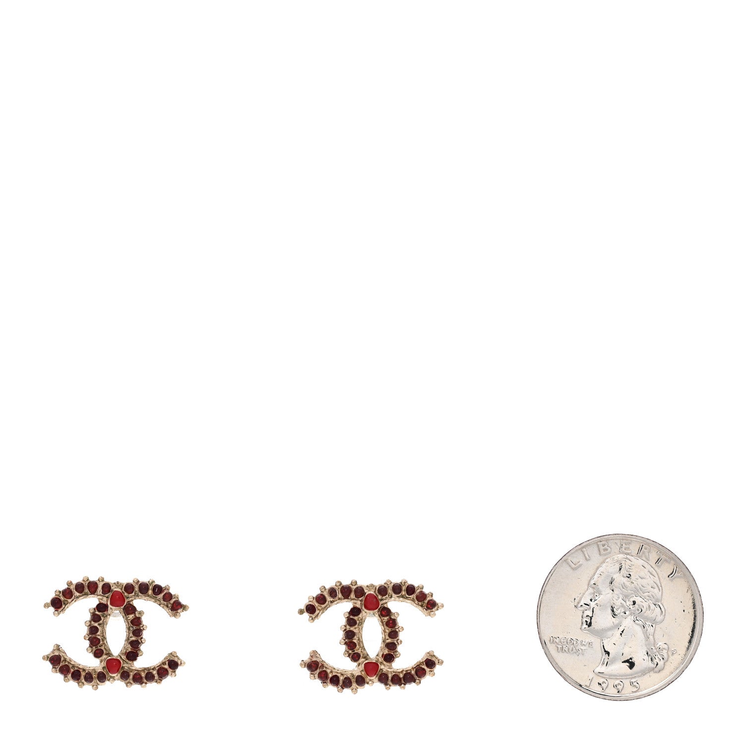 Chanel Enamel Poured Glass CC Earrings Gold 2 of 5