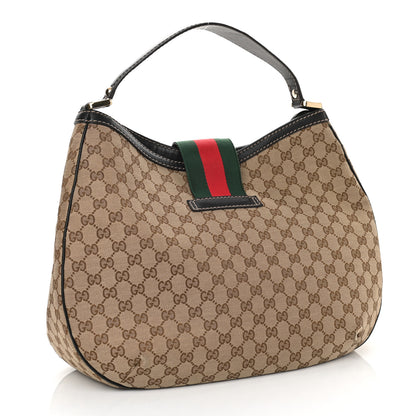 Gucci Monogram Large New Ladies Web Hobo Dark Brown 3 of 12