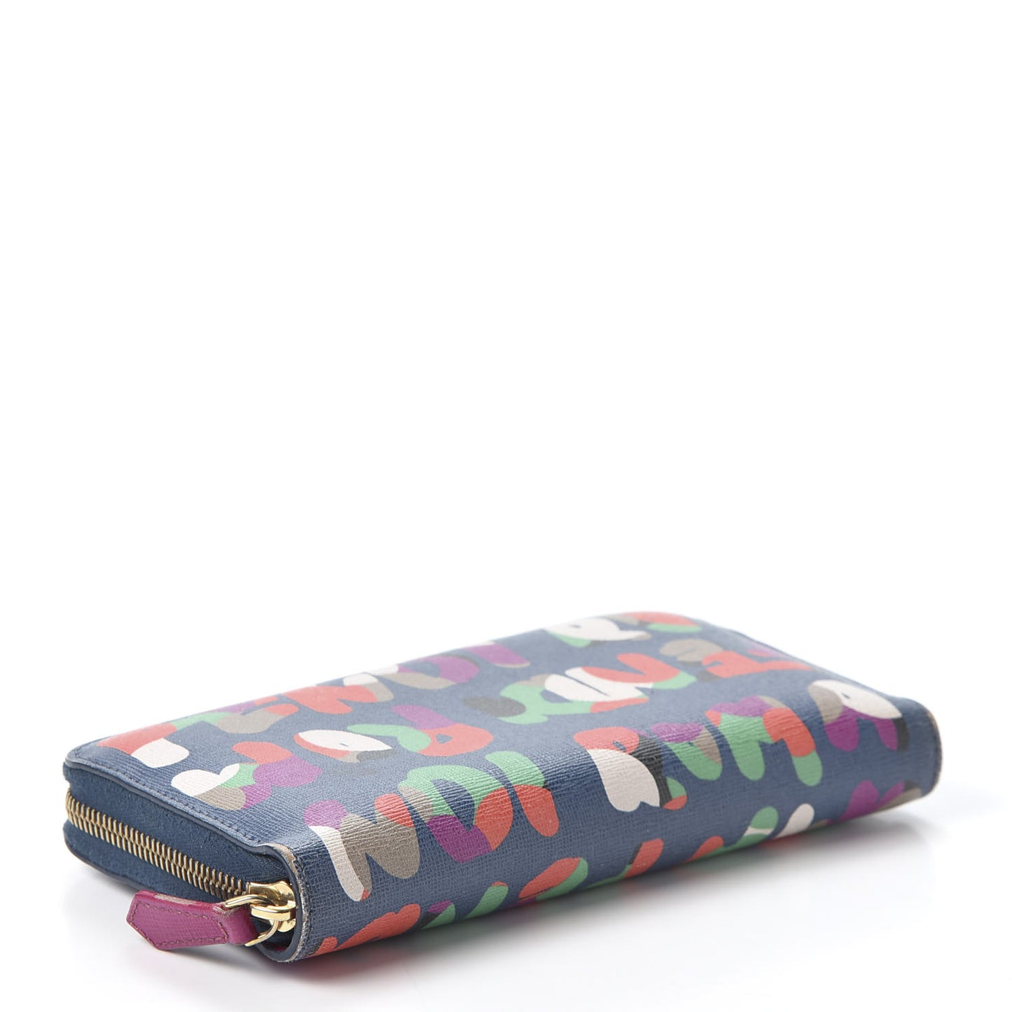 Vitello Elite Fendi Roma Simply Zip Around Wallet Cobalt Multicolor