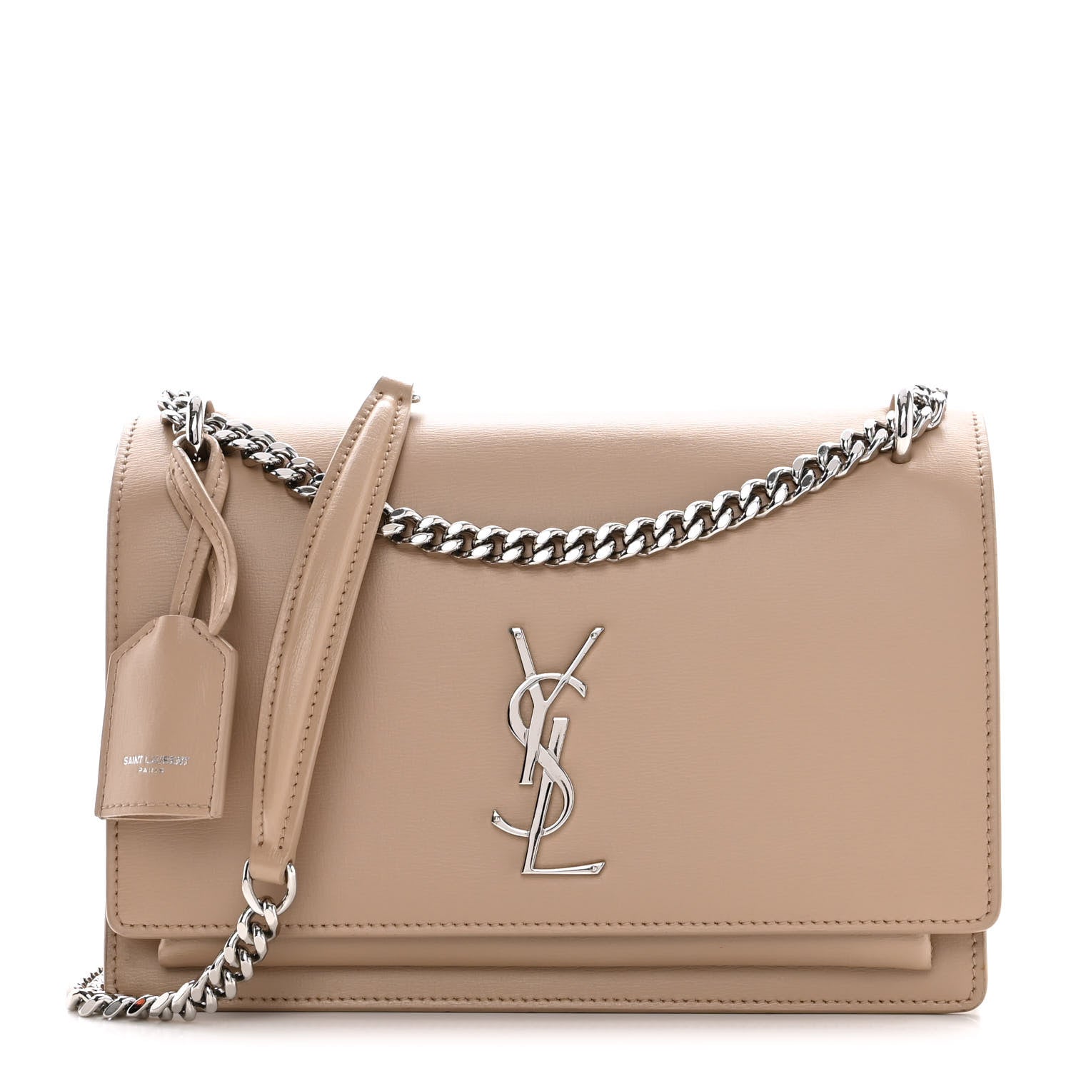 Saint Laurent Calfskin Medium Monogram Sunset Dark Beige 1 of 18