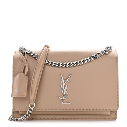 Saint Laurent Calfskin Medium Monogram Sunset Dark Beige 1 of 18