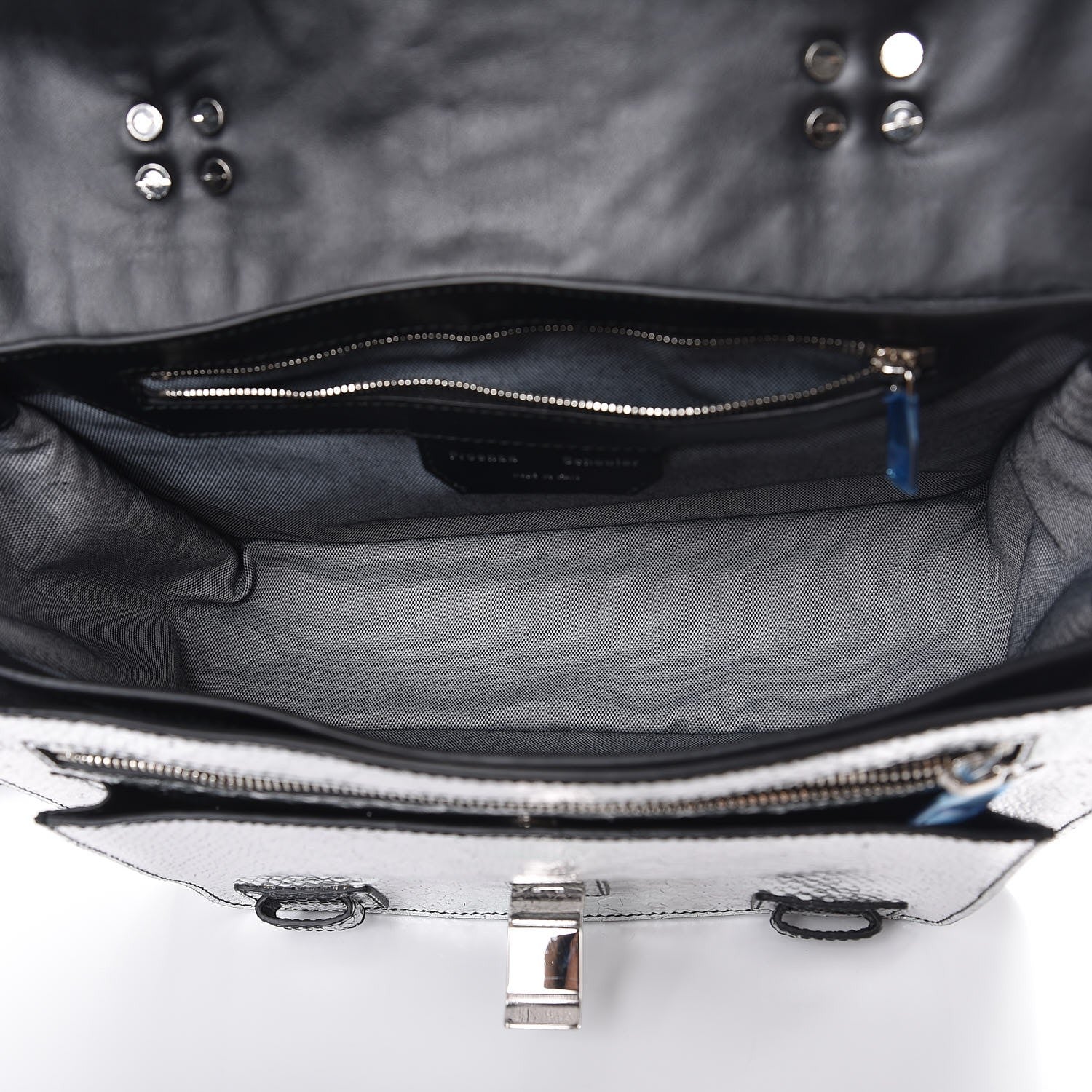 Proenza Schouler Python Calfskin Embossed Medium PS1 Satchel Silver 5 of 7