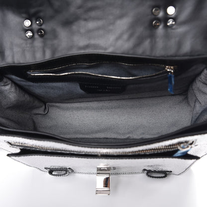 Proenza Schouler Python Calfskin Embossed Medium PS1 Satchel Silver 5 of 7