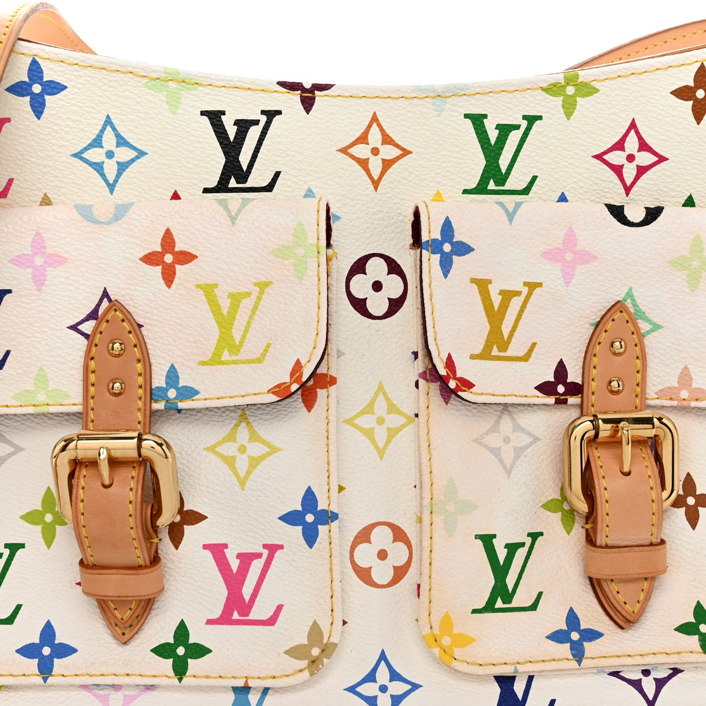 LOUIS VUITTON Monogram Multicolor Lodge GM White