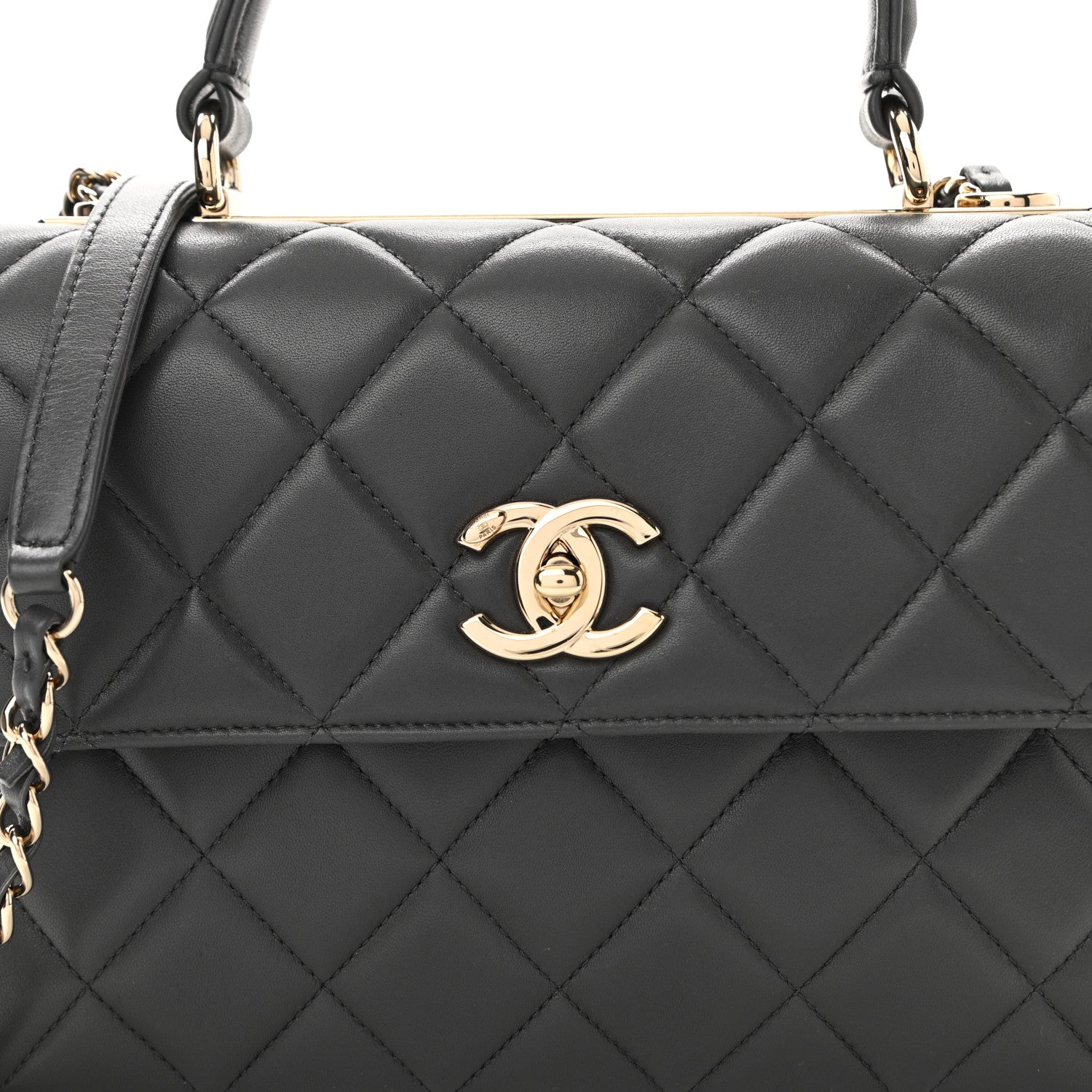 Chanel Lambskin Quilted Small Trendy CC Dual Handle Flap Bag Dark Grey 10 of 10