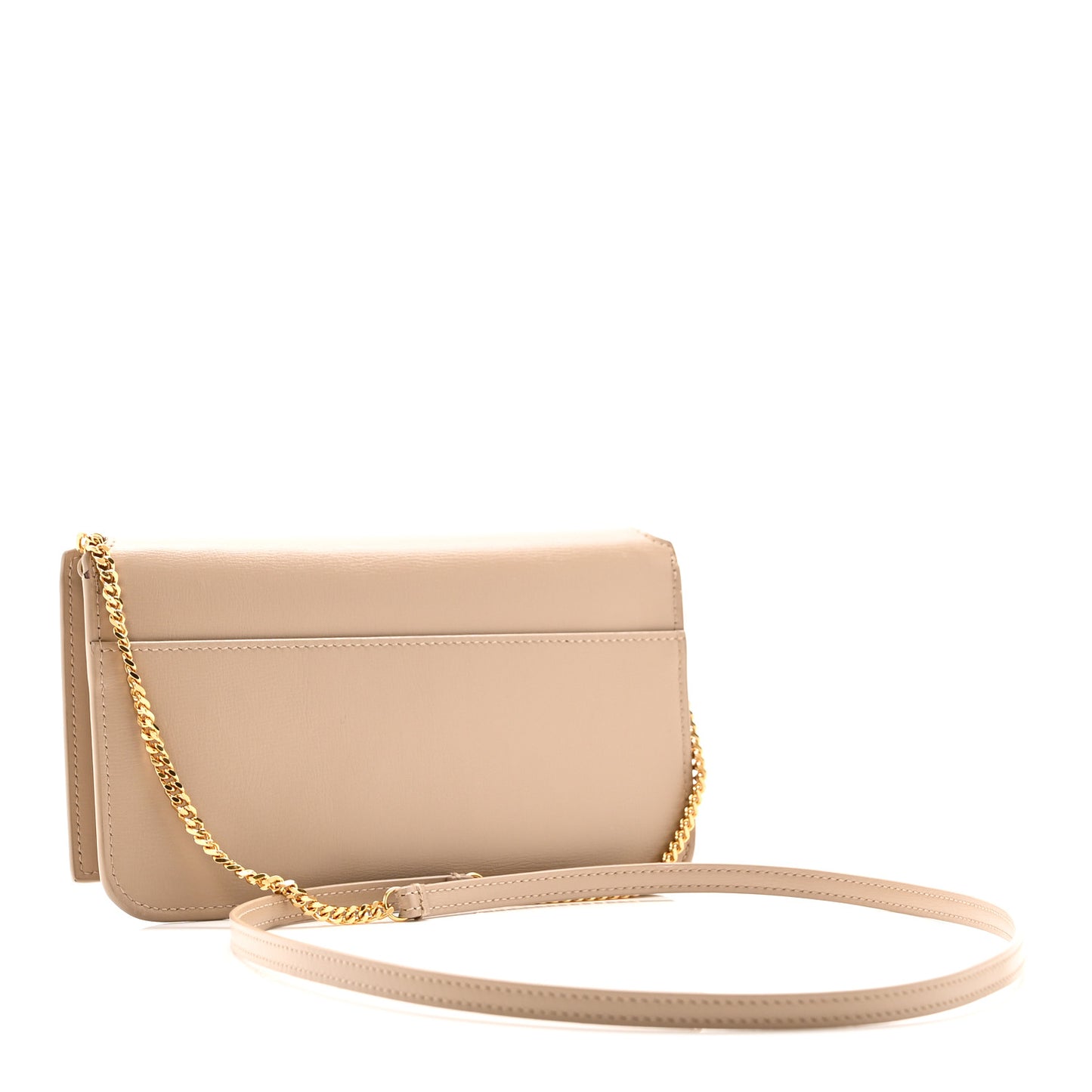 Smooth Calfskin Monogram Phone Holder Crossbody Dark Beige