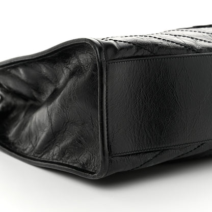 Saint Laurent Crinkled Calfskin Matelasse Monogram Large Niki Shopper Tote Black 9 of 10