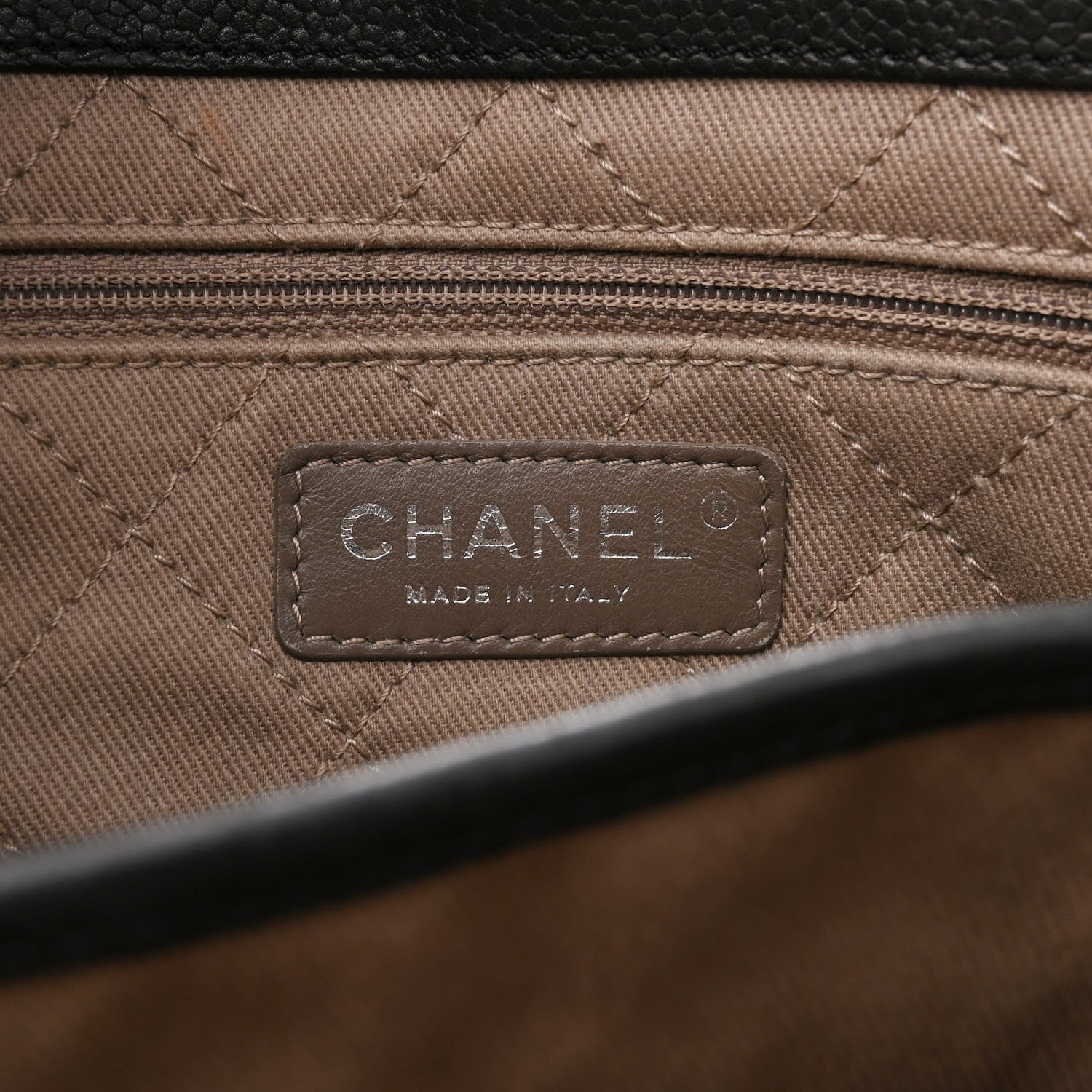Chanel Calfskin Stitched Hamptons Tote Black 8 of 17
