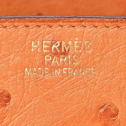 Hermes Ostrich Birkin 35 Orange 8 of 34