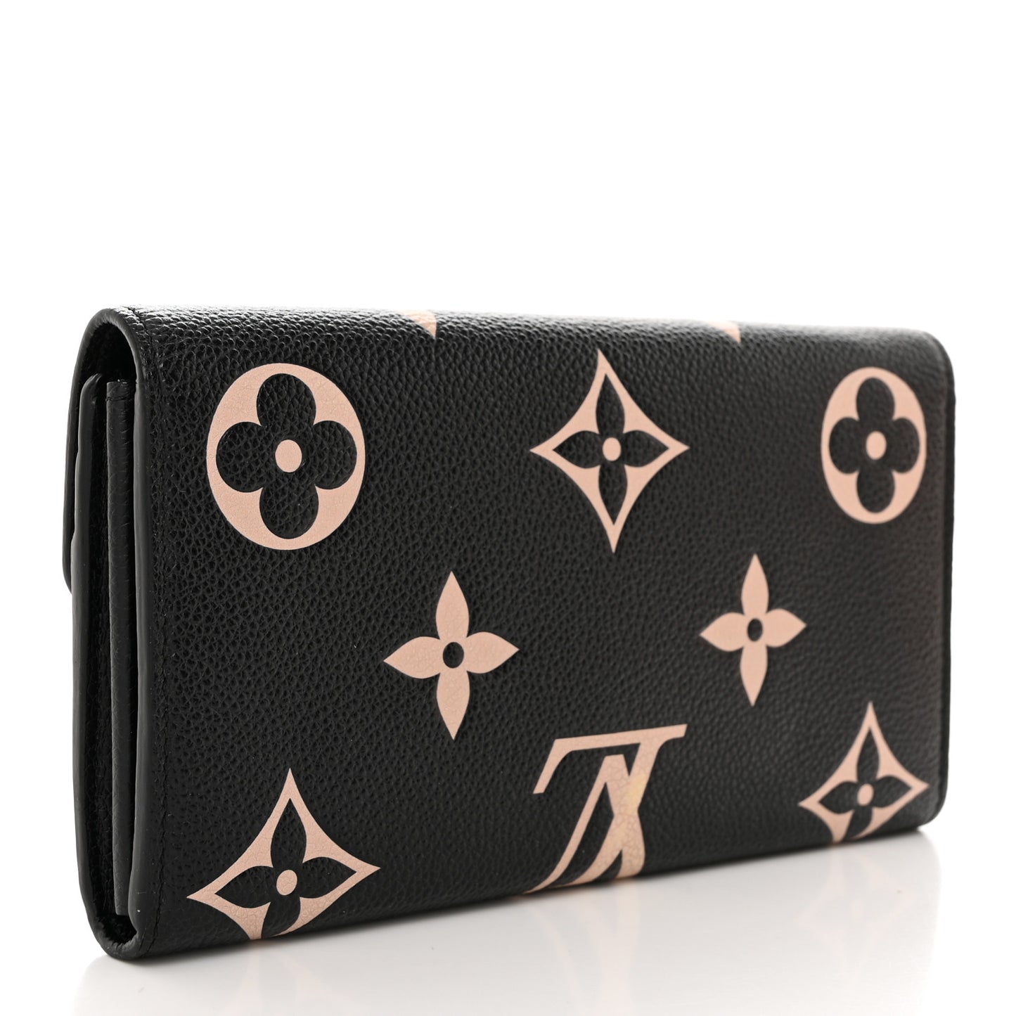 LOUIS VUITTON Monogram Empreinte Giant Sarah Wallet Black Beige